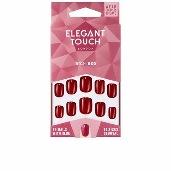 Uñas Postizas Elegant Touch Polished Colour Redondeada Rich Red (24 Uds)