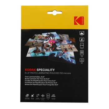 Kodak Photo Laminating Kd-lm6x4-pk25c - Bolsas De Plastificación, Tamaño 6" X 4", 150 Micras, Paquete De 25