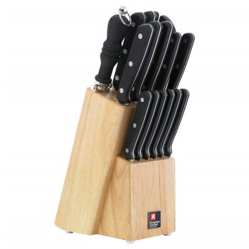 Juego 6 Cuchillos Cocina Profesional, Hoja Acero Inoxidable, Cocinero,  Cebollero, Pan, Santoku, Berlinger Haus, Negro/Gris, , Carbon Pro