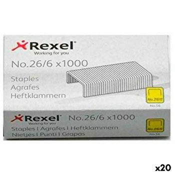 Grapas Rexel 1000 Piezas 26/6 (20 Unidades)