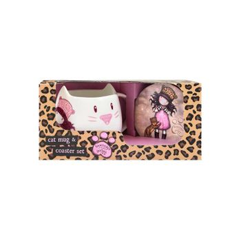 Safta Articulo, Set De Taza Y Posavasos Gorjuss Purrrrrfect Love Unisex Niños, Multicolor, M (1168gj01)