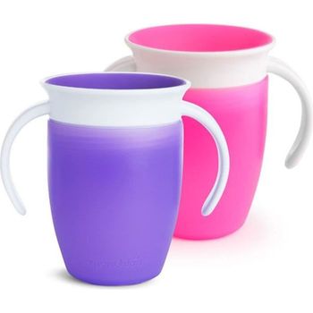 Taza De Aprendizaje Munchkin Miracle 360? Rosa / Violeta Juego De 2