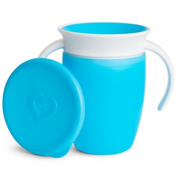 Taza Antigoteo Miracle 360º Con Asas Y Tapa 200 Ml, Color:azul