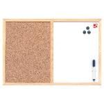 5 Star Tablero Combinado 40x60cm Corcho Y Pizarra Blanca Mx03001010