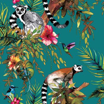 Papel De Pared Diseño Lemur Verde 12402 Dutch Wallcoverings