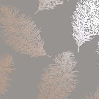 Papel Pintado Fawning Feather Gris Y Oro Rosa Dutch Wallcoverings