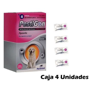 Caja 4 Pipetas Pestigon Perros 20-40kg Anti Pulgas Y Garrapatas