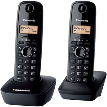 Panasonic Teléfono Inalámbrico Dúo Dect Negro - Kx-tg1612frh