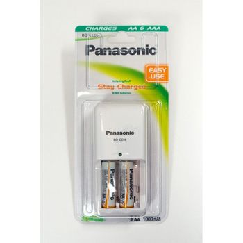 Cargador Pilas 10 Horas + 2 Pilas Aa 1000 Mah - Panasonic - Bqcc06kaae