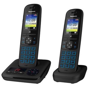 Panasonic Telefono Inalambrico Duo Dect Negro Con Contestador - Kxtgh722frb