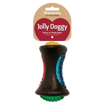 Juguete Para Perro Rosewood Jolly Doggy Hueso Luz Impacto 13cm