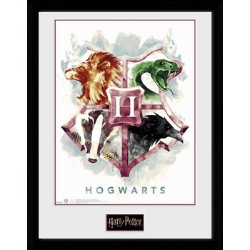 Fotografia Enmarcada Harry Potter Hogwarts Water Colour 30x40cm