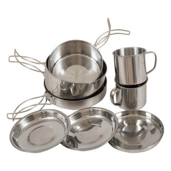 Juego De Cocina De Camping Compacto De Acero Inoxidable Highlander