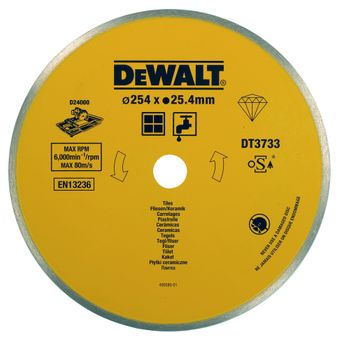 Dewalt Dt3733-xj - Disco Para Cerámica Húmedo De Azulejo 250x25.4mm