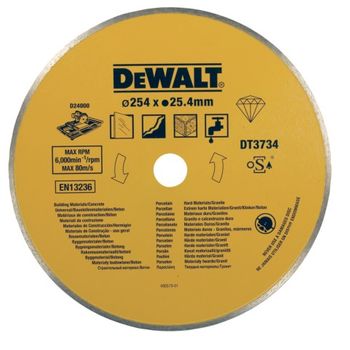 Dewalt Dt3734-xj - Disco Para Porcelana/piedra 250x25.4mm