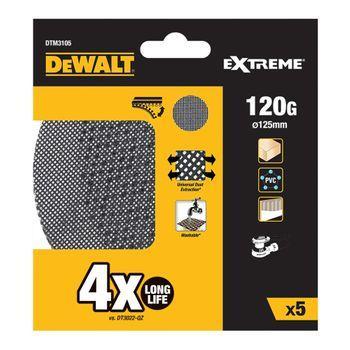 Pack 5 Lijas De Malla Ø125mm Grano: 120 Para Lijadoras Rotoorbitales Dtm3105-qz Dewalt