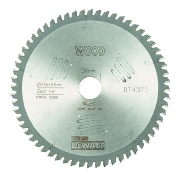 Dewalt Dt4370-qz - Hoja Para Sierra Circular Estacionaria 216x30mm 60d