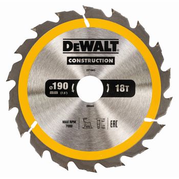 Dewalt Dt1943-qz - Hoja Para Construcción 190x30mm 18t (ac)