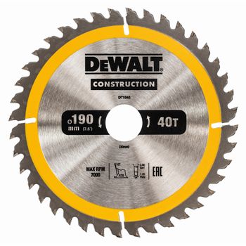 Dewalt Dt1945-qz - Hoja Para Construcción 190x30mm 40t (ac)