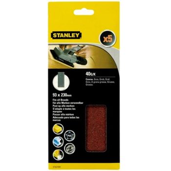 Hoja Lija Orbital 093x230mm No Perforadas Gr40 Stanley 5 Pz