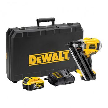 Clavadora De Estructuras Sin Escobillas Xr 18v 2 Velocidades Con 2 Baterías Li-ion 5ah Para Clavos 90mm Dewalt