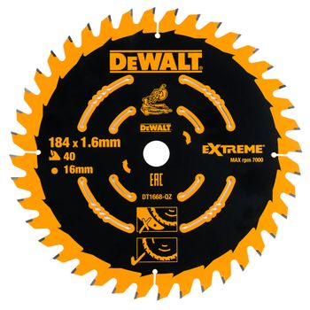 Dewalt Dt1668-qz - Hoja Para Sierra Circular Estacionaria 184 X 16 X 40t