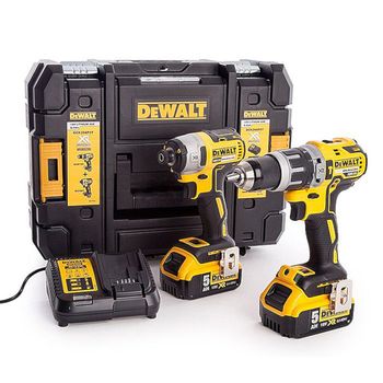 Dewalt Juego De Taladro Percutor Y Destornillador De Impacto 18v - 5ah - Dck266p2t