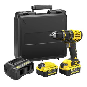 Stanley Taladro Percutor Brushless V20 Li-ion 18v 80nm Con 2 Baterías Li-ion 4ah