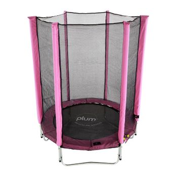 Cama Elástica Plum Junior Con Red De Seguridad Rosa 4ft