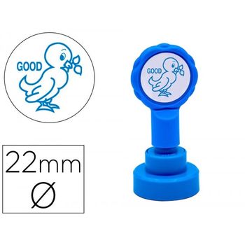 Sello Artline Emoticono Bien Color Azul 22 Mm Diametro