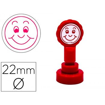 Sello Artline Emoticono Sonrisa Color Rojo 22 Mm Diametro