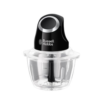 Russell Hobbs Picadora De Alimentos Matte Black - Picadora Eléctrica, Cuchillas De Acero Inoxidable, Accesorios Aptos Para Lavavajillas, Manejo Con 1 Único Botón, Capacidad De 500 Ml, Negro, 24662-56