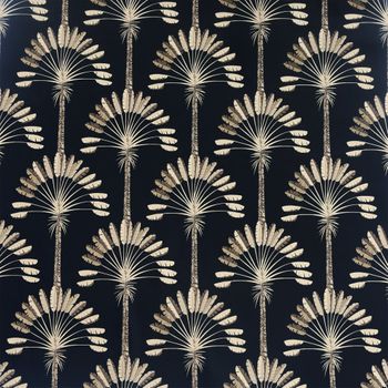 Papel Pintado Palm Palace Negro Y Dorado Dutch Wallcoverings