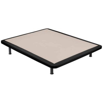 Base Tapizada Poli-piel Reforzada 5 Barras Transversales - Negro - 80x182cm