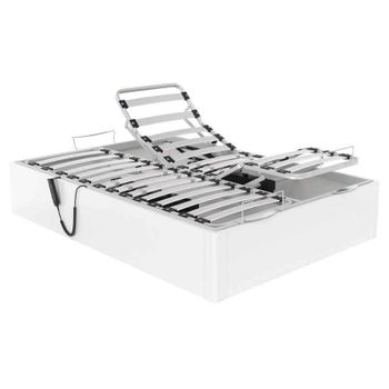 Canapé Abatible Tapa Partida Antipolvo Altura 33 Cm - Blanco - 150x190 Cm  con Ofertas en Carrefour