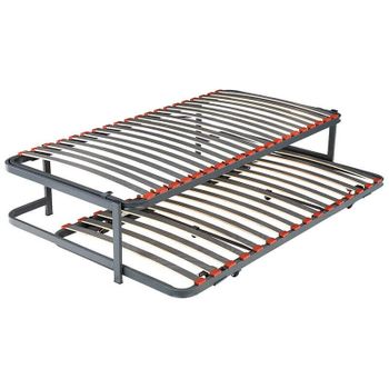 Cama Nido - Somier Superior Con Estructura Reforzada Doble Barra y 6 Patas  + Somier Inferior Con