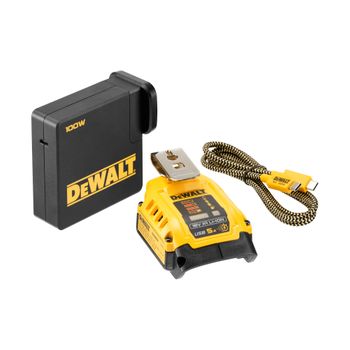 Dewalt Dcb094k-qw Cargador Portátil 5a Para Cargar Dispositivos Y Baterías Con Entrada Y Salida Usb-c