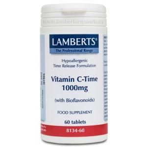 Vitamina C 1000 Mg De Liberación Sostenida Con Bioflavonoides Y Escaramujo Lamberts, 60 Tabletas