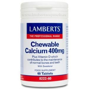 Calcio Masticable 400 Mg Lamberts, 60 Tabletas