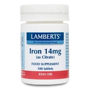 Hierro 14 Mg Lamberts, 100 Tabletas