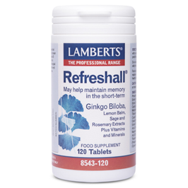 Lamberts Refreshall Ginkgo Biloba, Bálsamo De L Rimón, Salvia Y Romero 120 Comprimidos