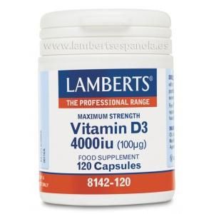 Vitamina D3 4000ui (100 Μg) Lamberts, 120 Cápsulas