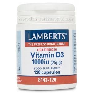 Vitamina D3 1000ui (25 Μg) Lamberts, 120 Cápsulas