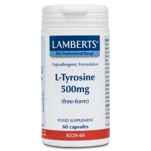 L-tirosina 500 Mg Lamberts, 60 Capsules