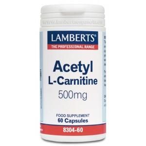 Acetil L-carnitina 500 Mg Lamberts, 60 Cápsulas