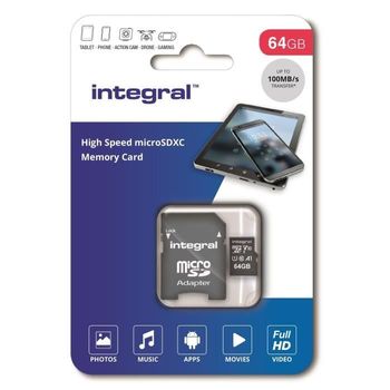 Memoria Integral Micro Sdxc 64gb Alta Velocidad 100mb / S Velocidad De Transferencia