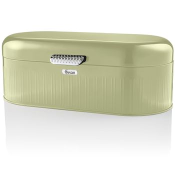 Retro Bin Panera De Mesa Para Guardar Pan, Bollería, Diseño Vintage, Bread Bin, Caja Metal Verde  Swan Swka1014gn