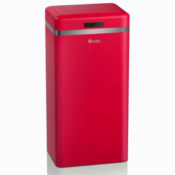 Cubo De Basura Cocina Automático, Sensor De Movimiento, 45l, Metálico, Papelera Reciclaje Rojo  Swan Swka4500rneu