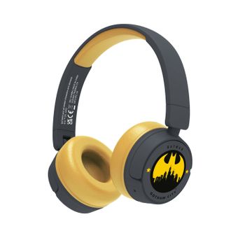 Otl Technologies Dc Comics Batman Gotham City Cuffie Con Cavo E Senza Cavo A Padiglione Musica Usb Tipo-c Bluetooth Giallo, Nero