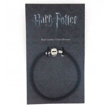 Pulsera Charms Harry Potter Negra Cuero M 19cm